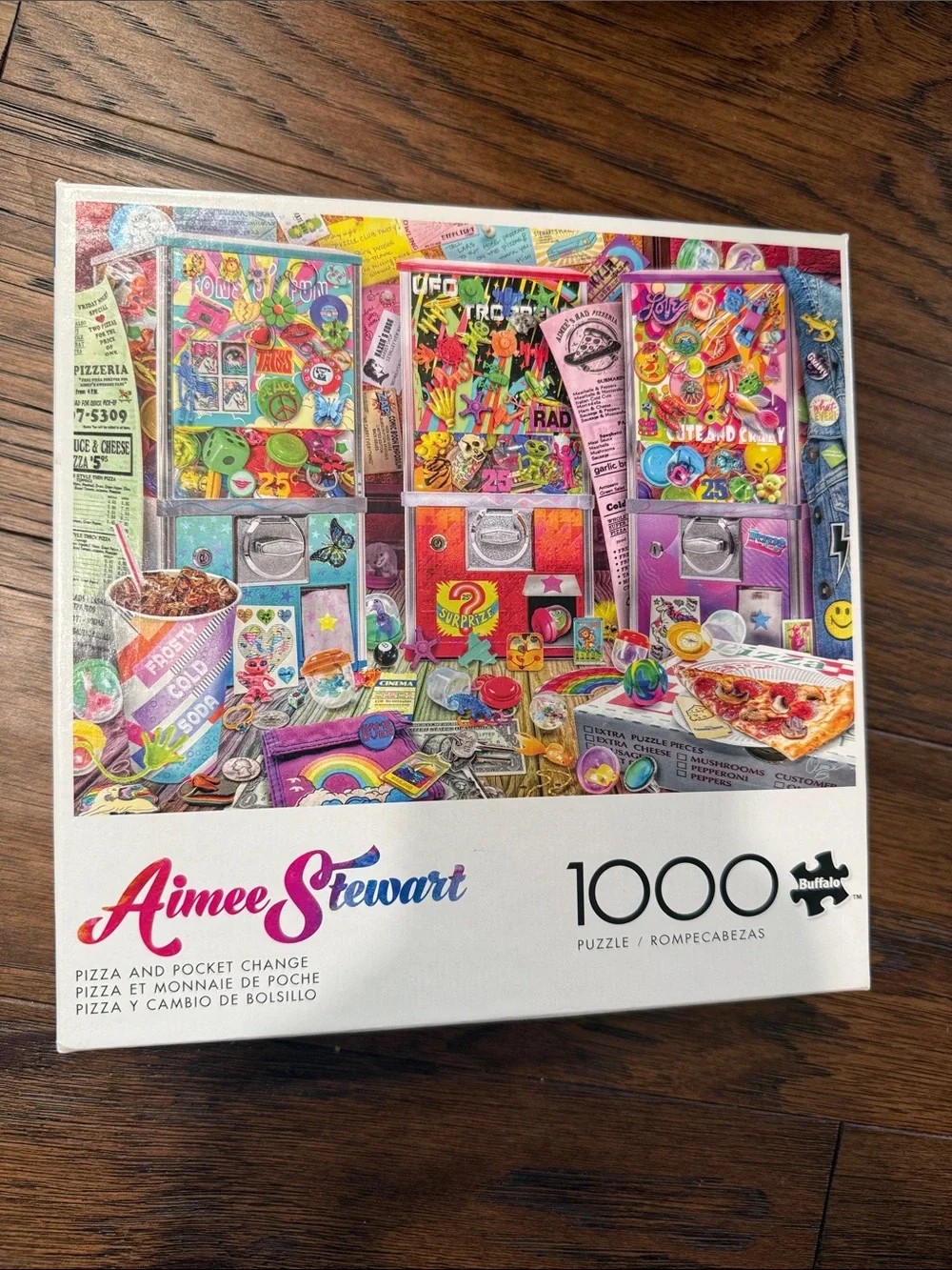 2 puzzles- TV Time 1980s 1000-Piece Jigsaw Puzzle. “Pizza & Pocket Change”
